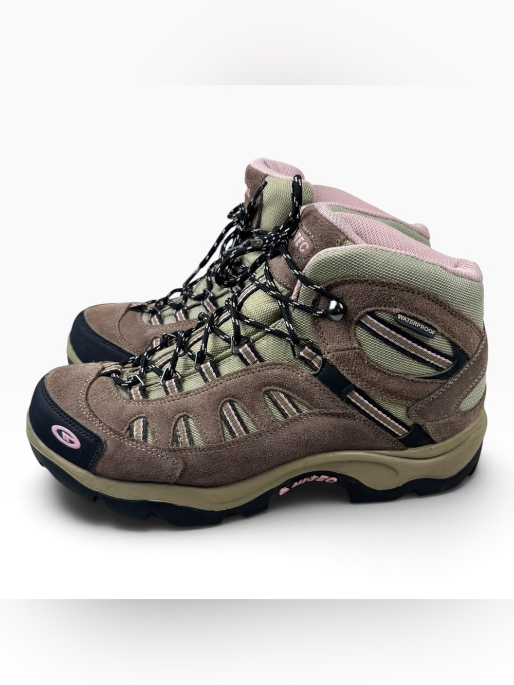 Hi-Tec Women's Bandera Mid Waterproof Hiking Boots Tan & Pink Size 11